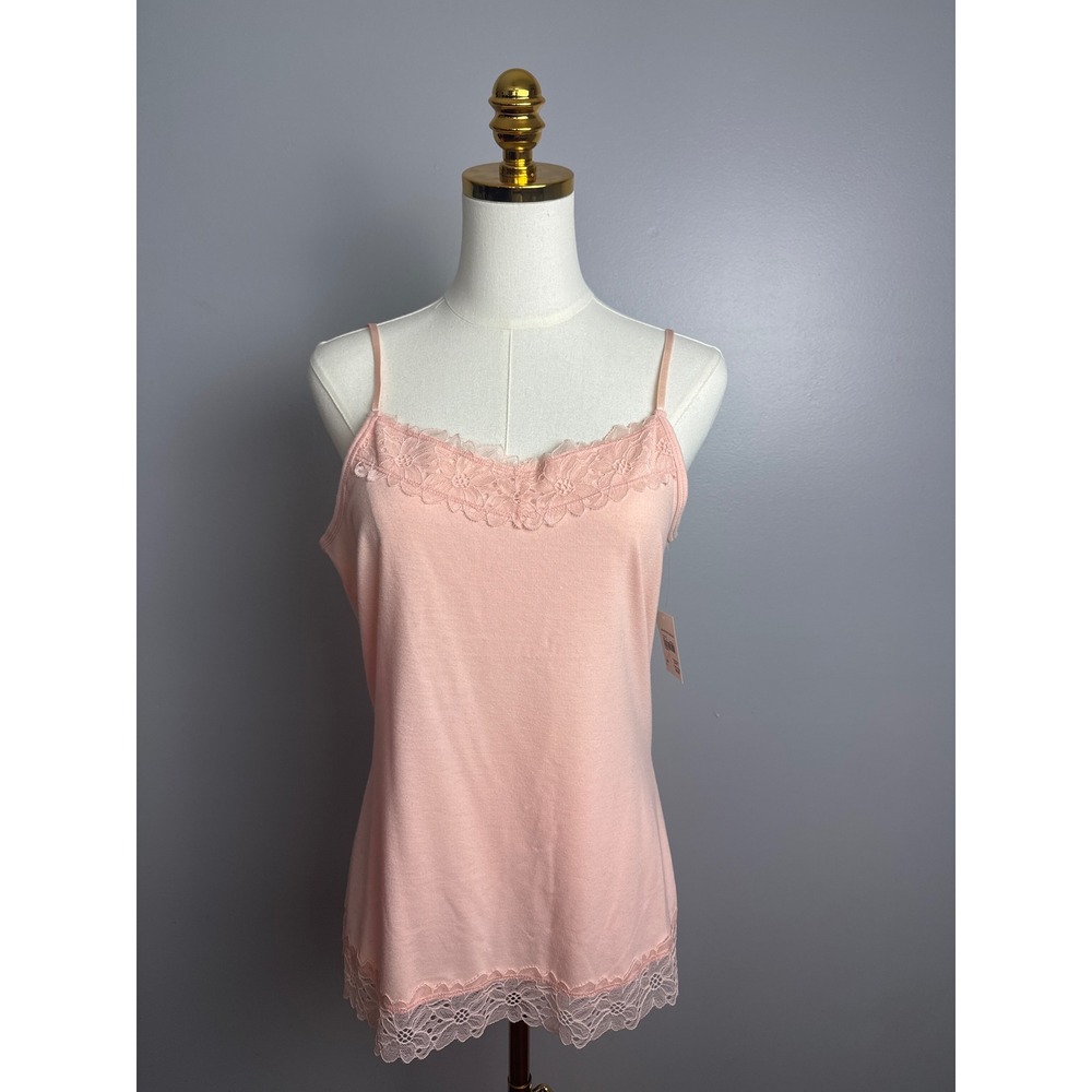 C. Est. 1946 Camisole Women Large Pink Excellent Lace Trim Adjustable Straps